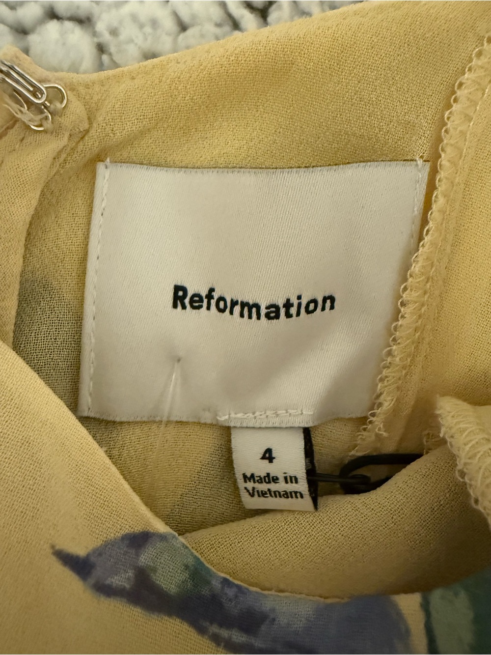 Reformation Anelis Floral Midi Dress Butter Yellow NWT Size 4 - Picture 7 of 9